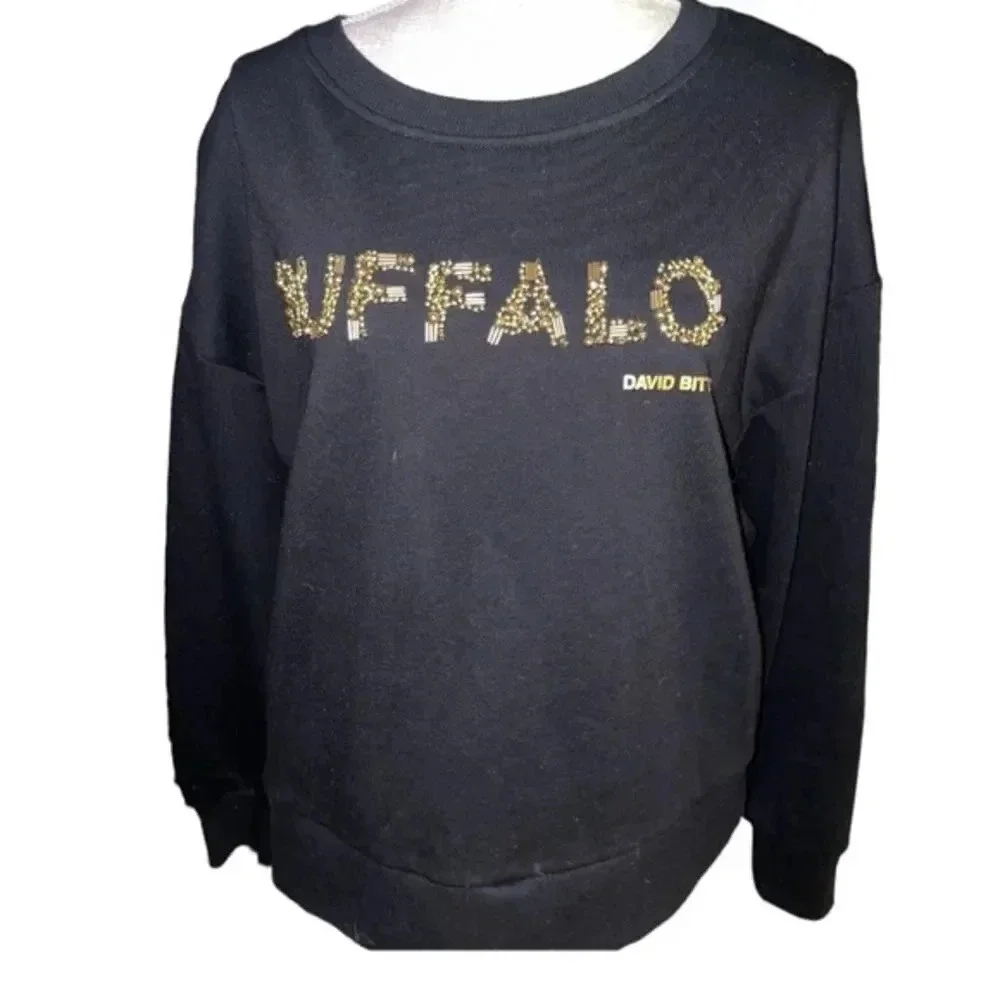 NWT DAVID BITTON BUFFALO SWEATSHIRTS BLACK/GOLD SIZE M - Picture 4 of 12